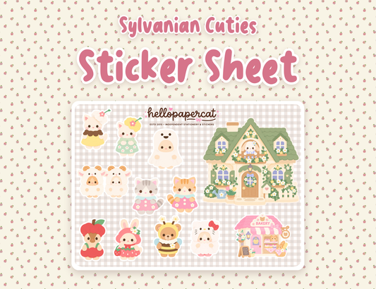 Sylvanian cuties sticker sheet
