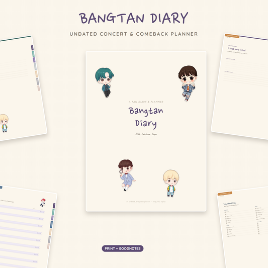Bangtan Diary – 83-Page Digital & Printable K-Pop Fan Planner