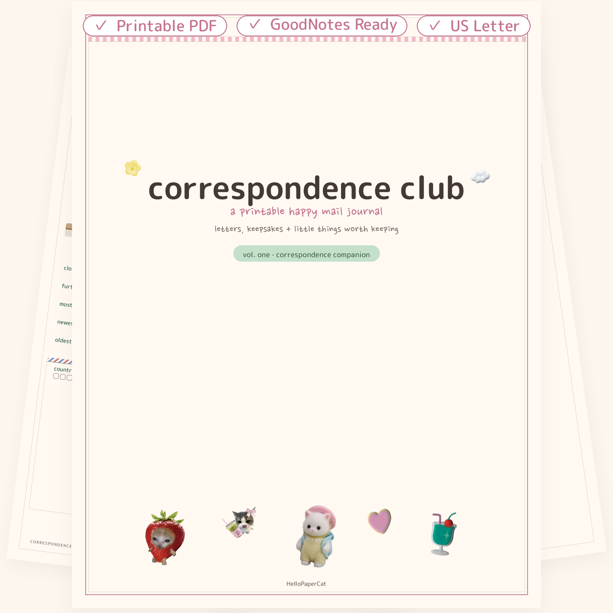 Correspondence Club – Printable Pen Pal Journal & Happy Mail Planner | GoodNotes