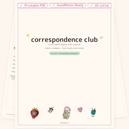 Correspondence Club – Printable Pen Pal Journal & Happy Mail Planner | GoodNotes