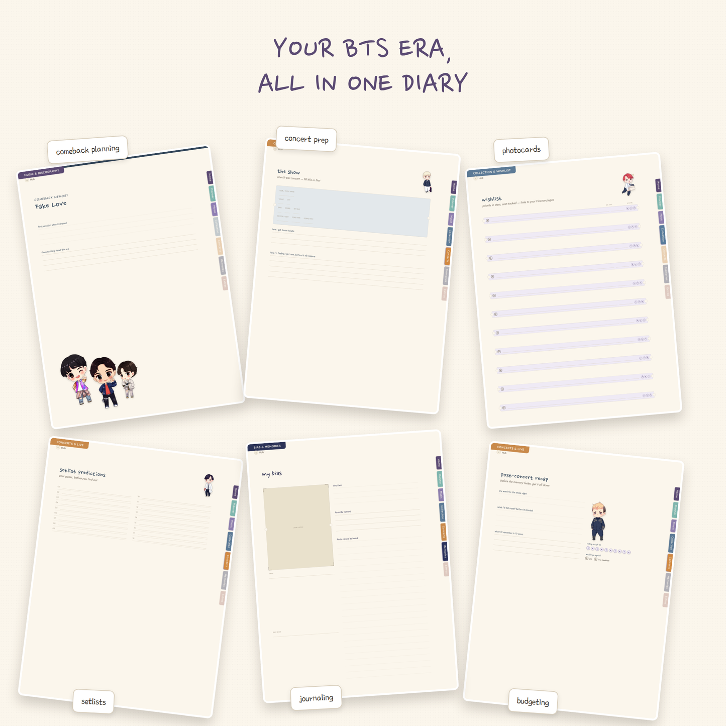 Bangtan Diary – 83-Page Digital & Printable K-Pop Fan Planner