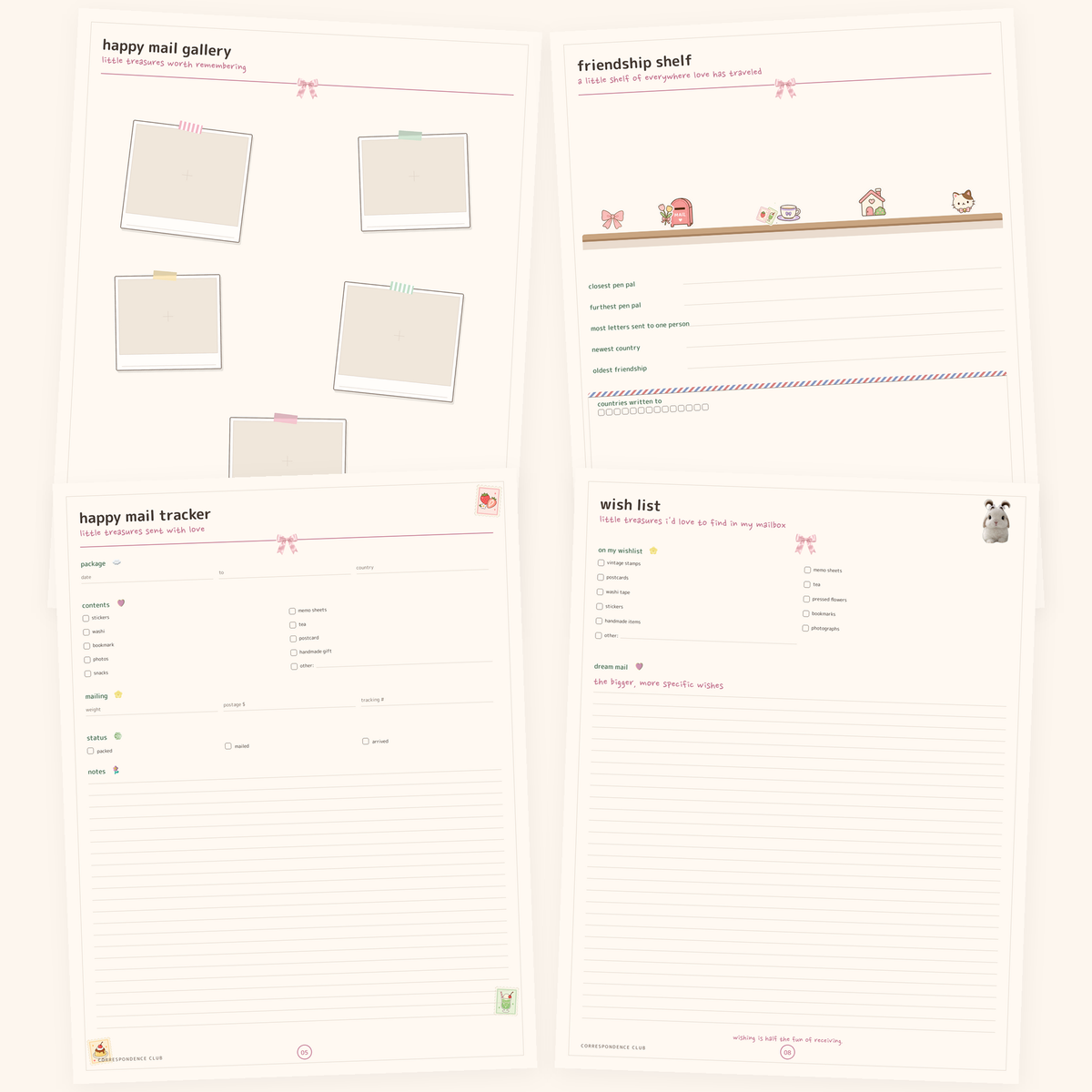 Correspondence Club – Printable Pen Pal Journal & Happy Mail Planner | GoodNotes