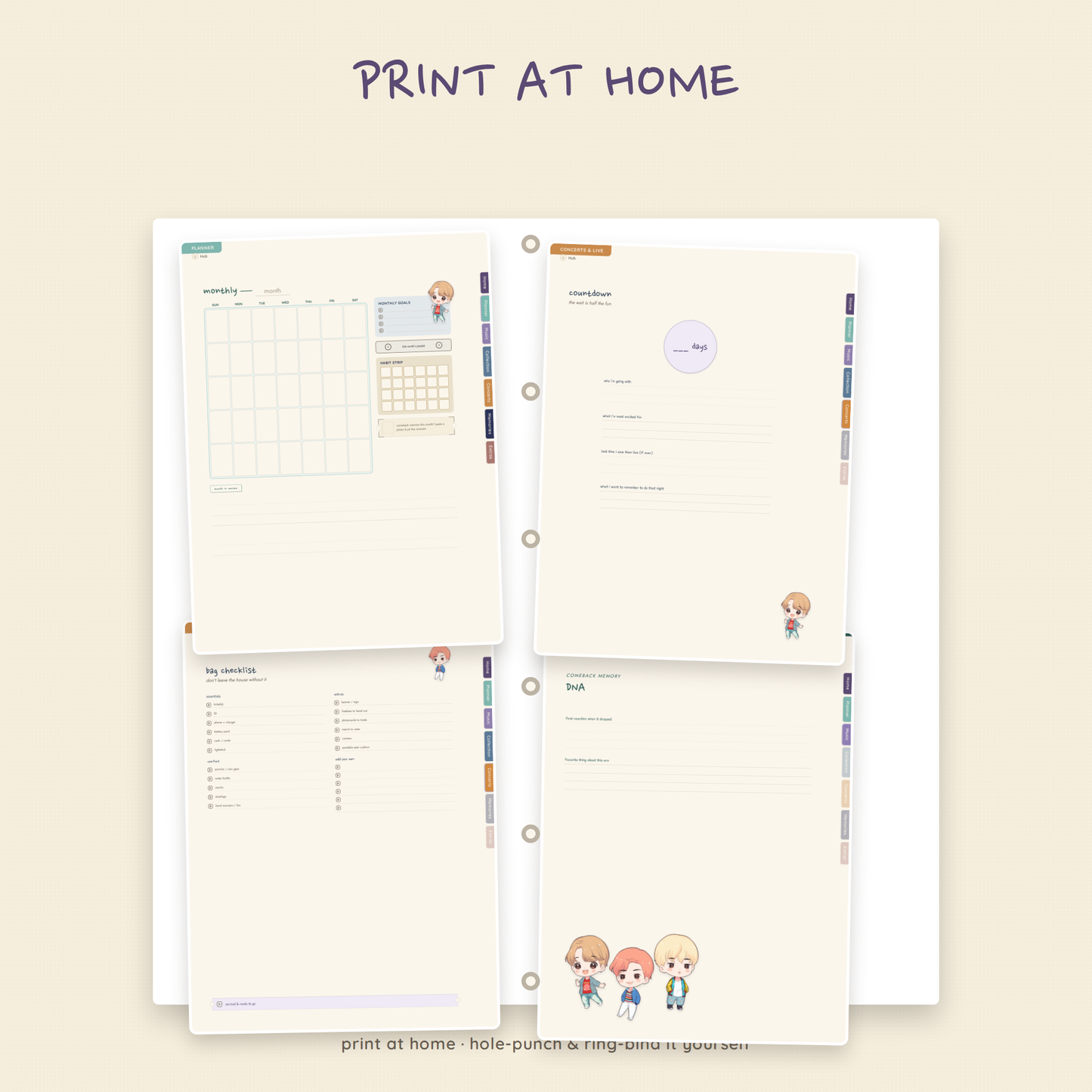 Bangtan Diary – 83-Page Digital & Printable K-Pop Fan Planner