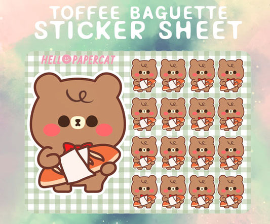 Toffee Baguette sticker sheet