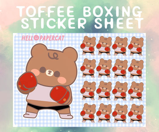 Toffee Boxing sticker sheet