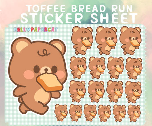 Toffee bread run sticker sheet
