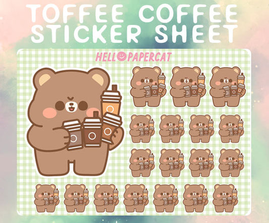 Toffee Coffee sticker sheet