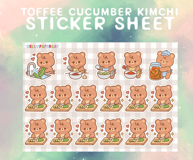 Toffee cucumber kimchi sticker sheet