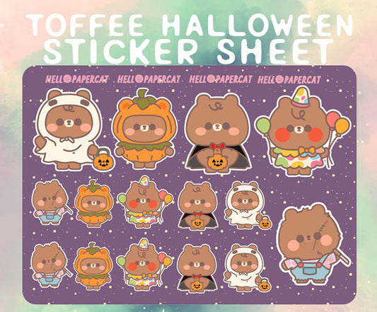 A Toffee Halloween sticker sheet