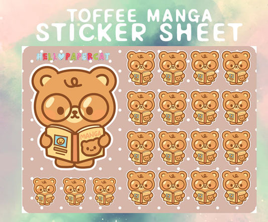 Toffee Manga sticker sheet