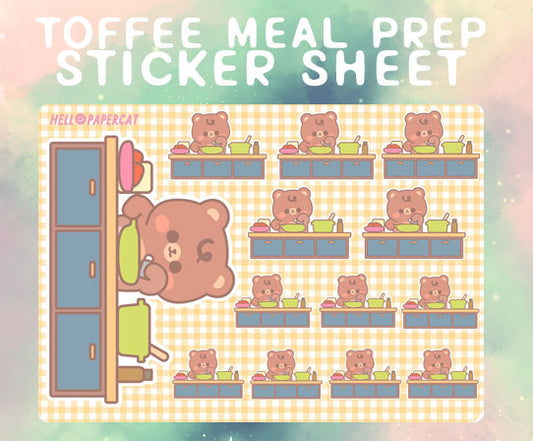 Toffee meal prep sticker sheet