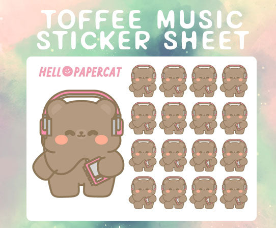 Toffee Music sticker sheet