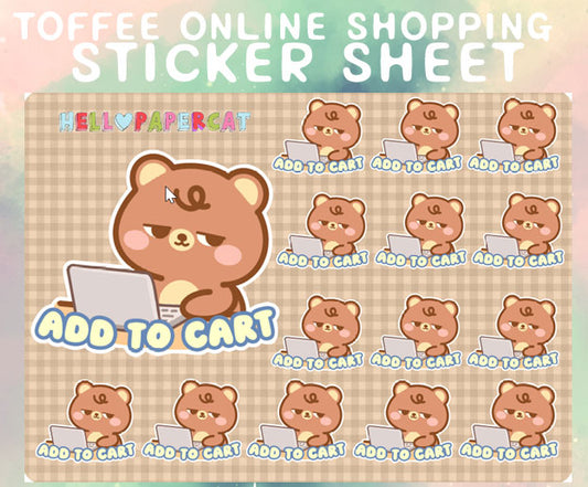 Toffee online shopping sticker sheet