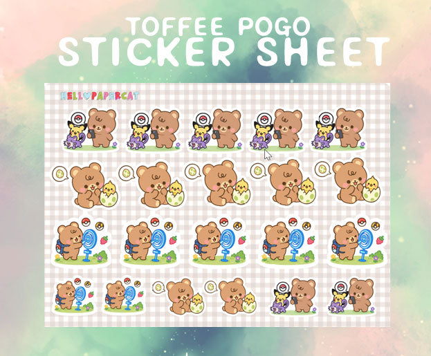 toffee pogo sticker sheet