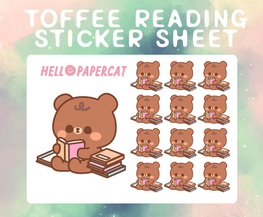 Toffee reading sticker sheet