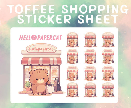 Toffee Shopping sticker sheet