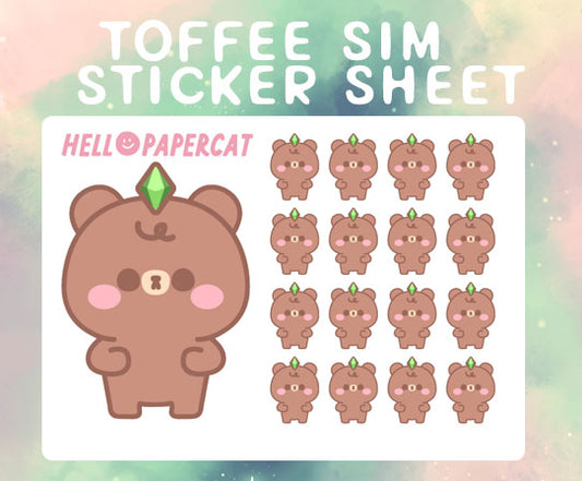 Toffee sim sticker sheet