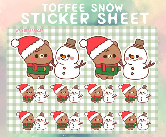 Toffee Snow sticker sheet – HelloPapercat