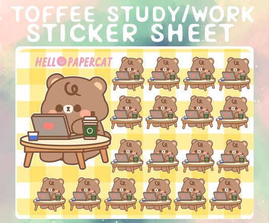 Toffee study/work sticker sheet