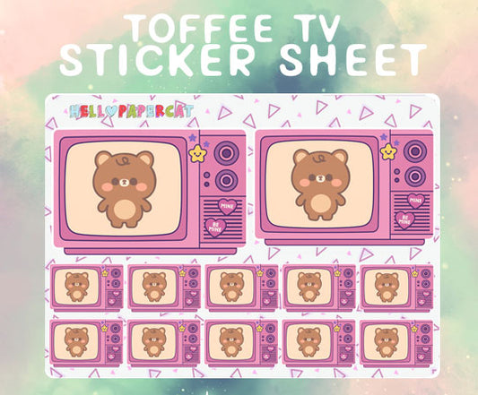 Toffee on y2k tv sticker sheet