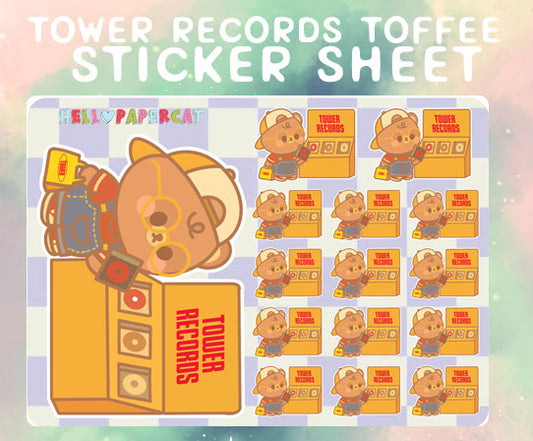 Tower records toffee sticker sheet