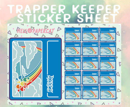 Trapper Keeper sticker sheet – HelloPapercat