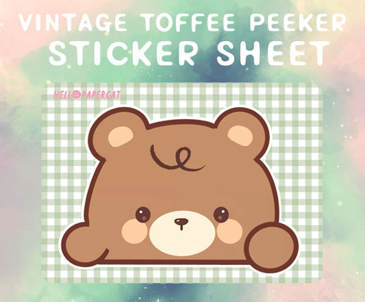 Vintage Toffee peeker sticker sheet