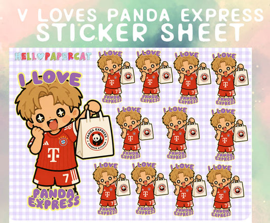 V loves panda express sticker sheet