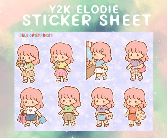 Y2k Elodie sticker sheet