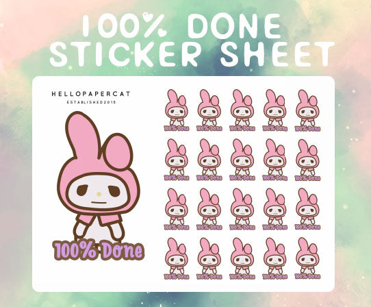 100% DONE sticker sheet