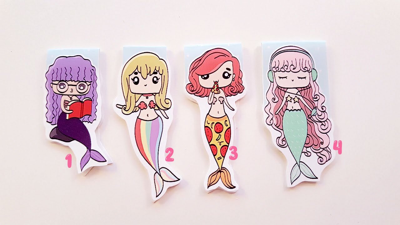 Doodle Mermies magnetic bookmarks