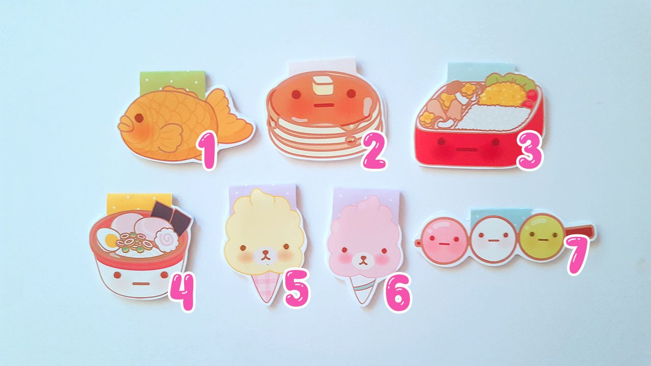 Yummy Food magnetic bookmarks