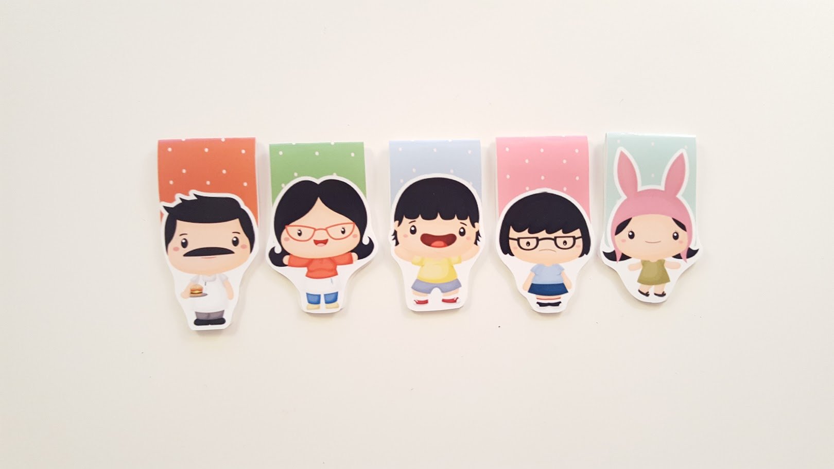 Kawaii family magnetic bookmark set
