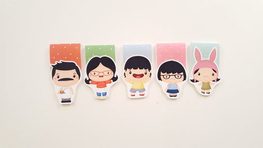 Kawaii family magnetic bookmark set