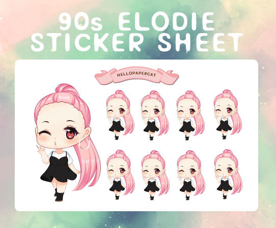 90s Elodie sticker sheet