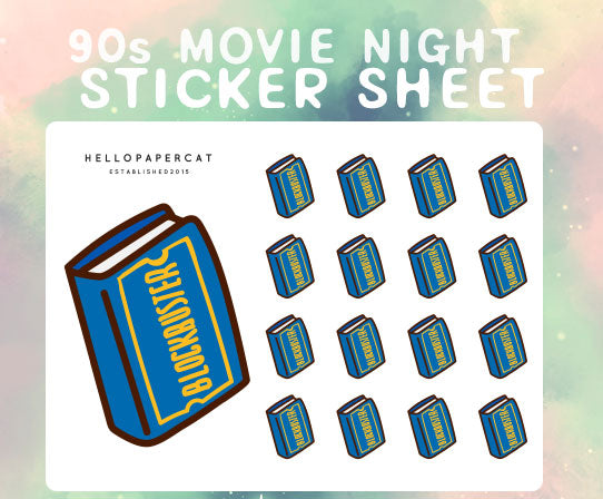 90s movie night sticker sheet