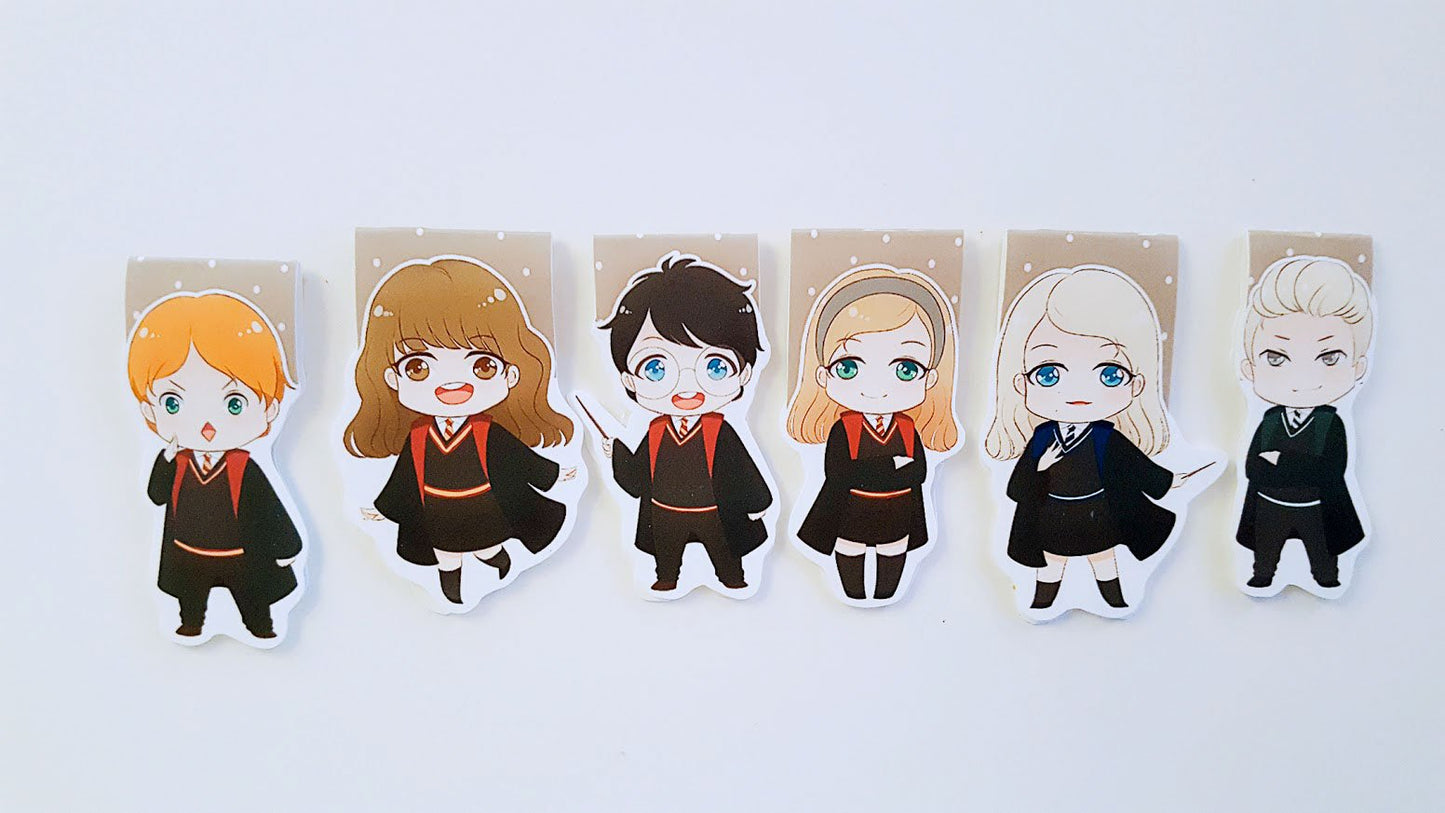 Wizard boy and friends magnetic bookmarks