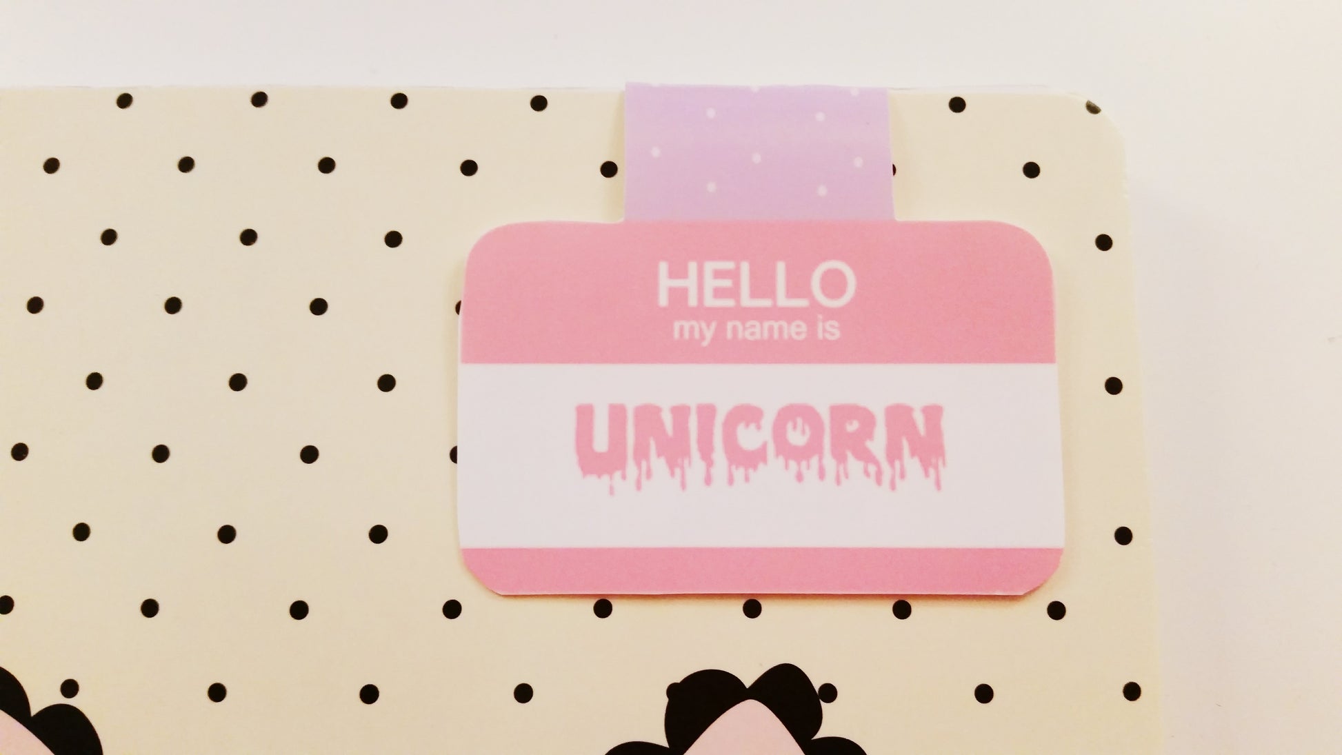 Hello my name is unicorn magnetic bookmark