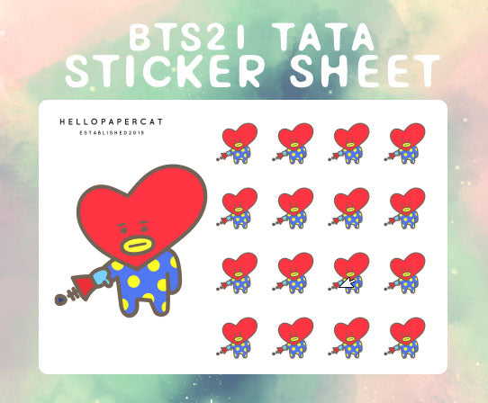 BT21 Tata doodle sticker sheet