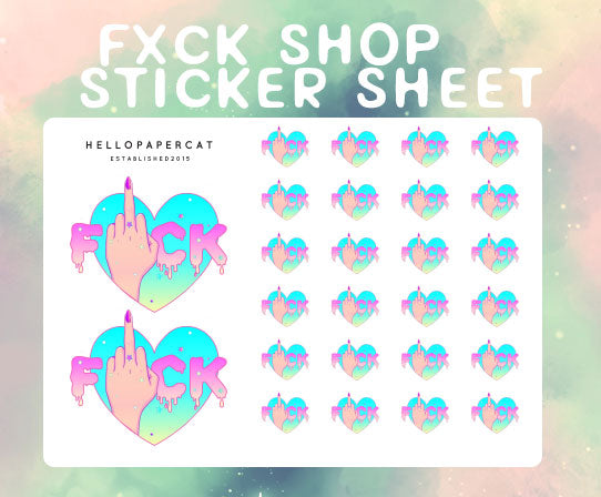 FXCK sticker sheet