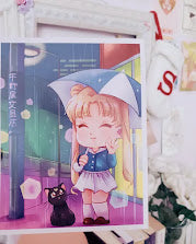 Usagi rain Art Print