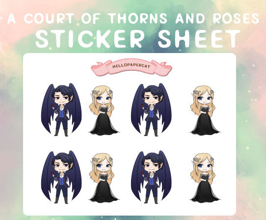 A Court of Thorns and Roses sticker sheet