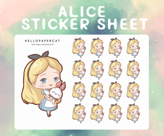 Alice sticker sheet