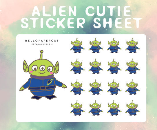 Alien Cutie sticker sheet
