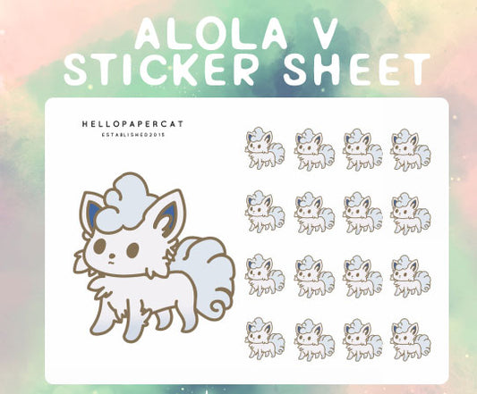 Alola V sticker sheet