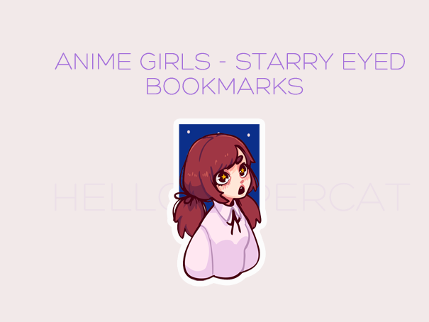 Anime girls - Starry Eyed magnetic bookmark