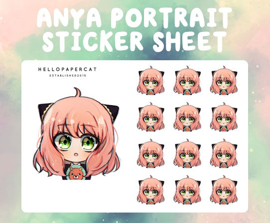 Anya Portrait sticker sheet