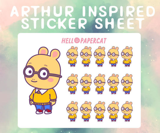 Arthur inspired sticker sheet