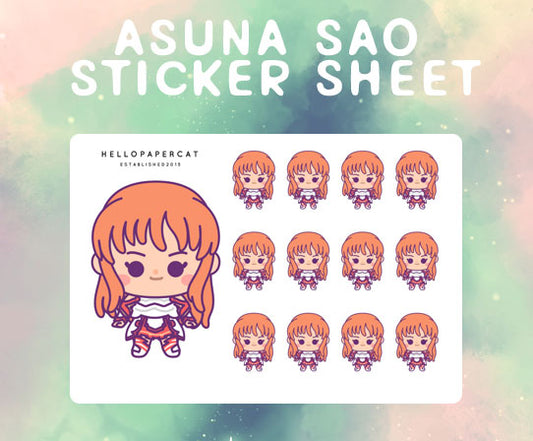 Asuna SAO sticker sheet