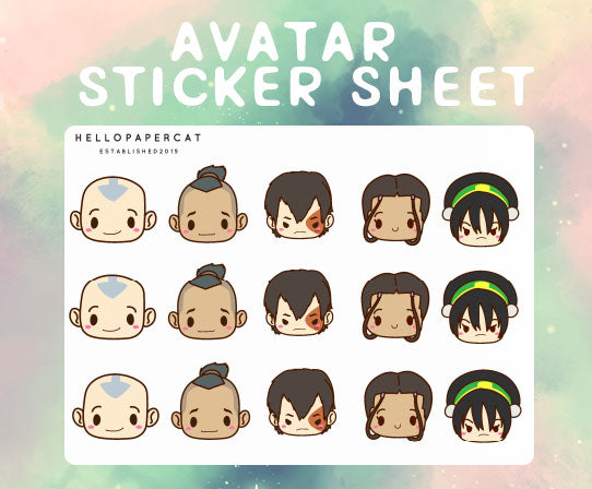 Avatar Doodle sticker sheet